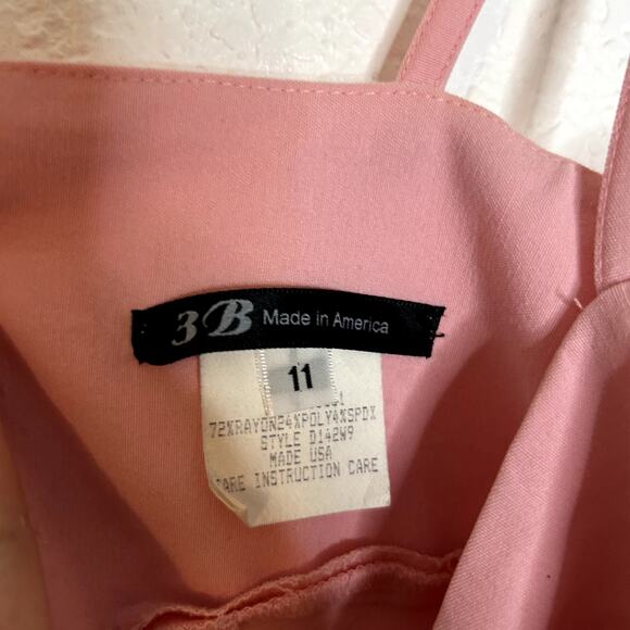 3B Made in America Pink Y2K Mini Dress Ruffle Hem Juniors Size 11 - Picture 2 of 4